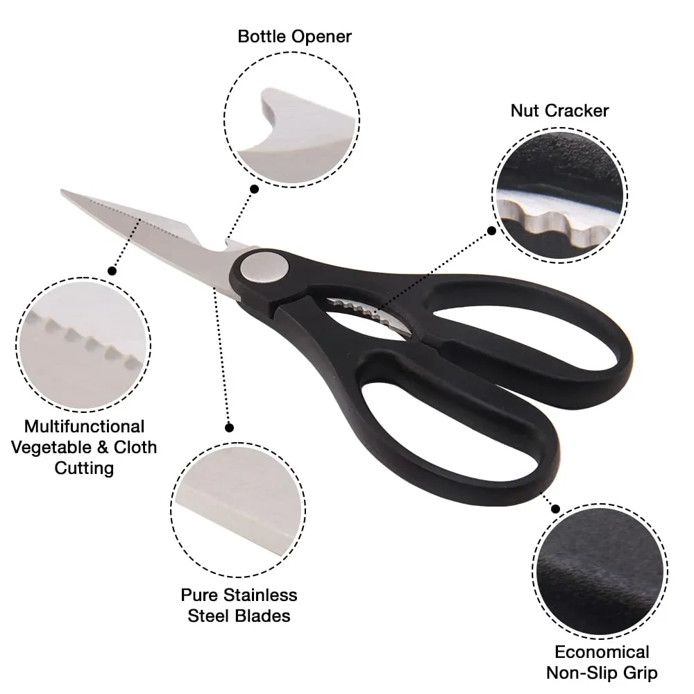 Kai All Purpose Stainless Steel Scissors for Vegetables, Fruits and Cloth Cutting Scissors - Image 5