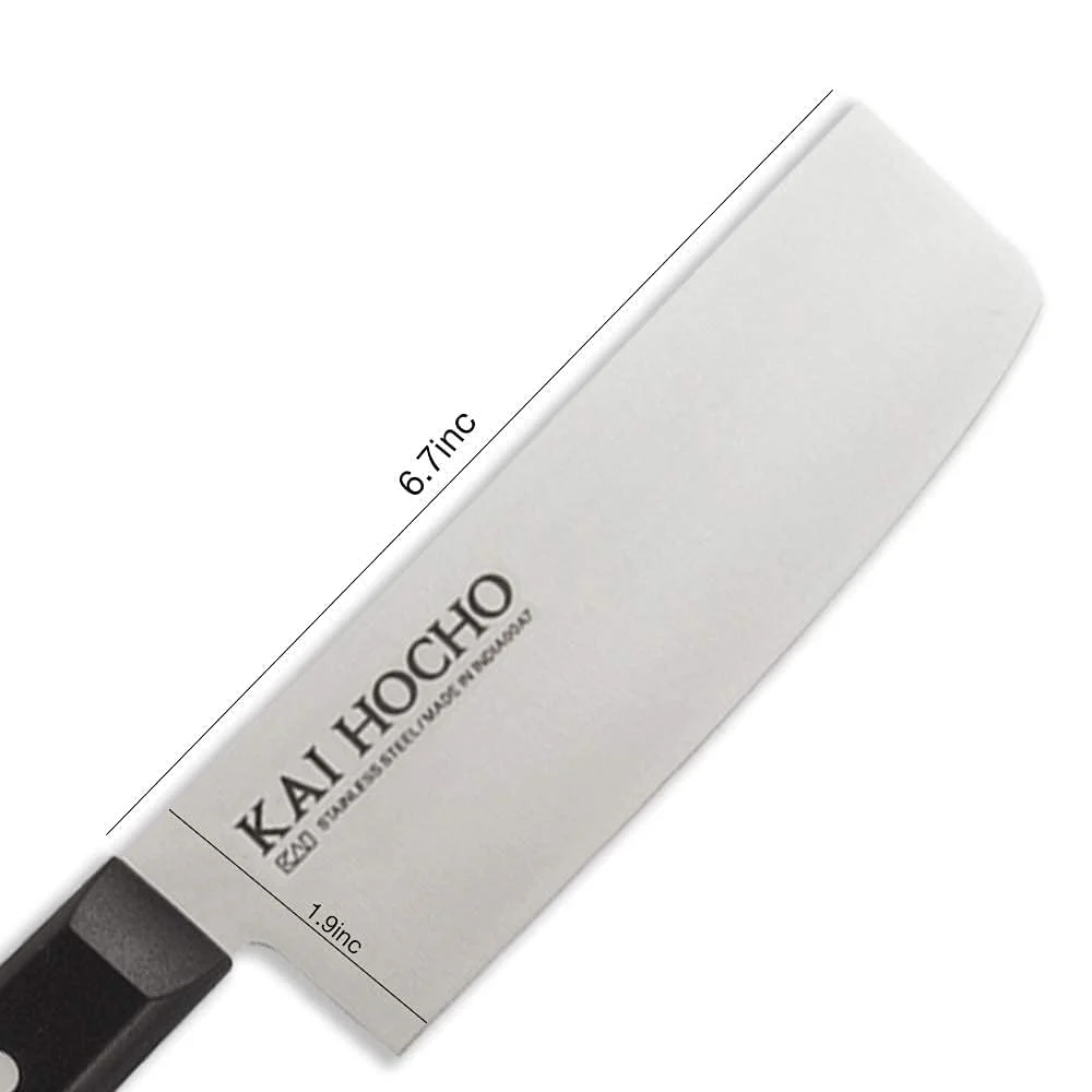 KAI Premium Kitchen Nakiri Knife, Santoku Knife, Scissors, Peeler (Set of-4) - Image 4