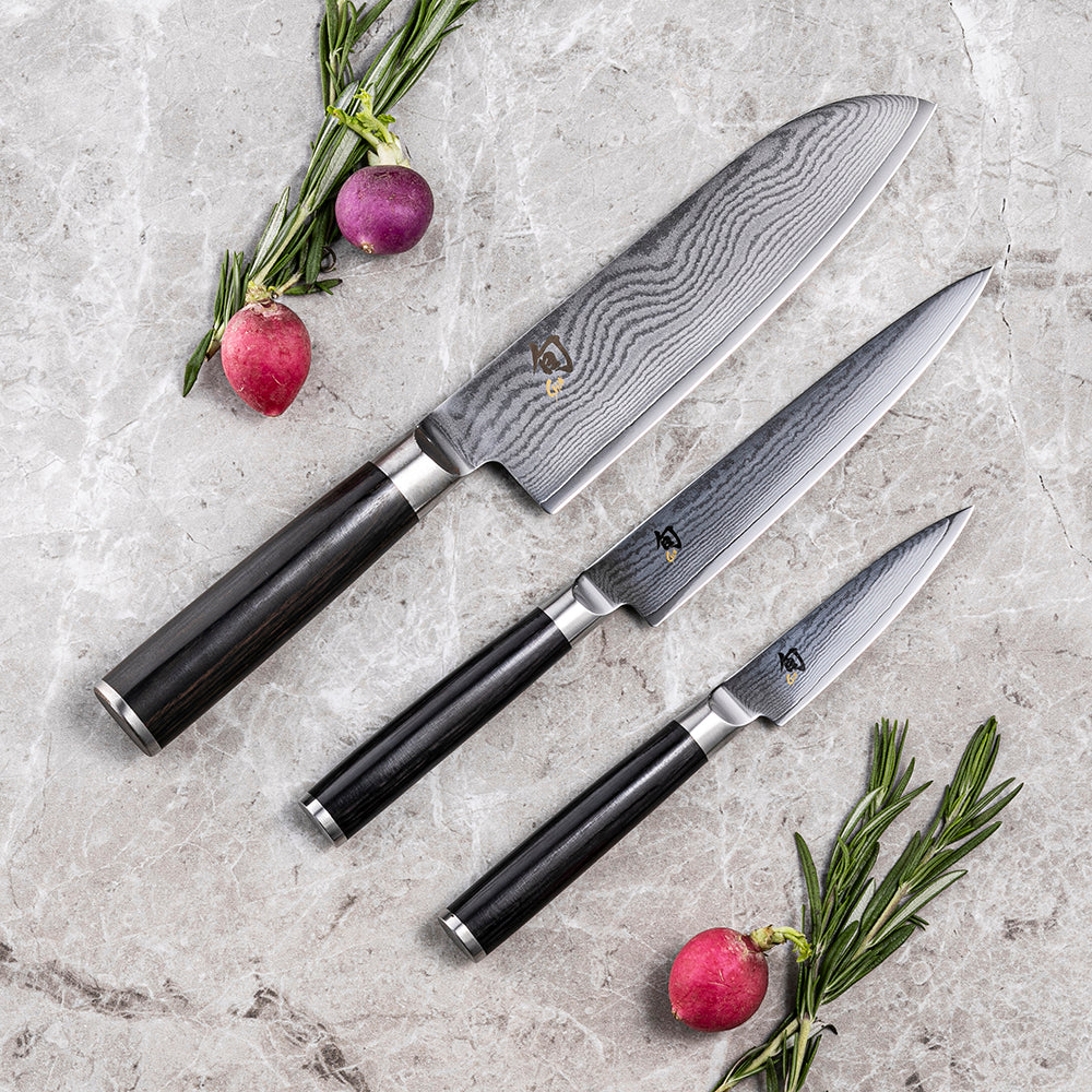 Kai Shun Classic Kitchen Knife Set (Santoku 7'', Utility 6'' and Paring Knife 3.5'') - Image 3