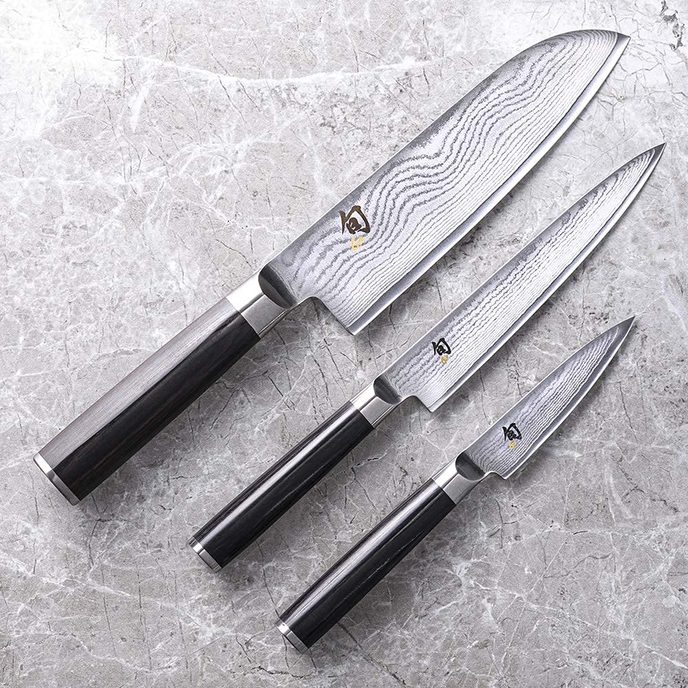Kai Shun Classic Kitchen Knife Set (Santoku 7'', Utility 6'' and Paring Knife 3.5'') - Image 9