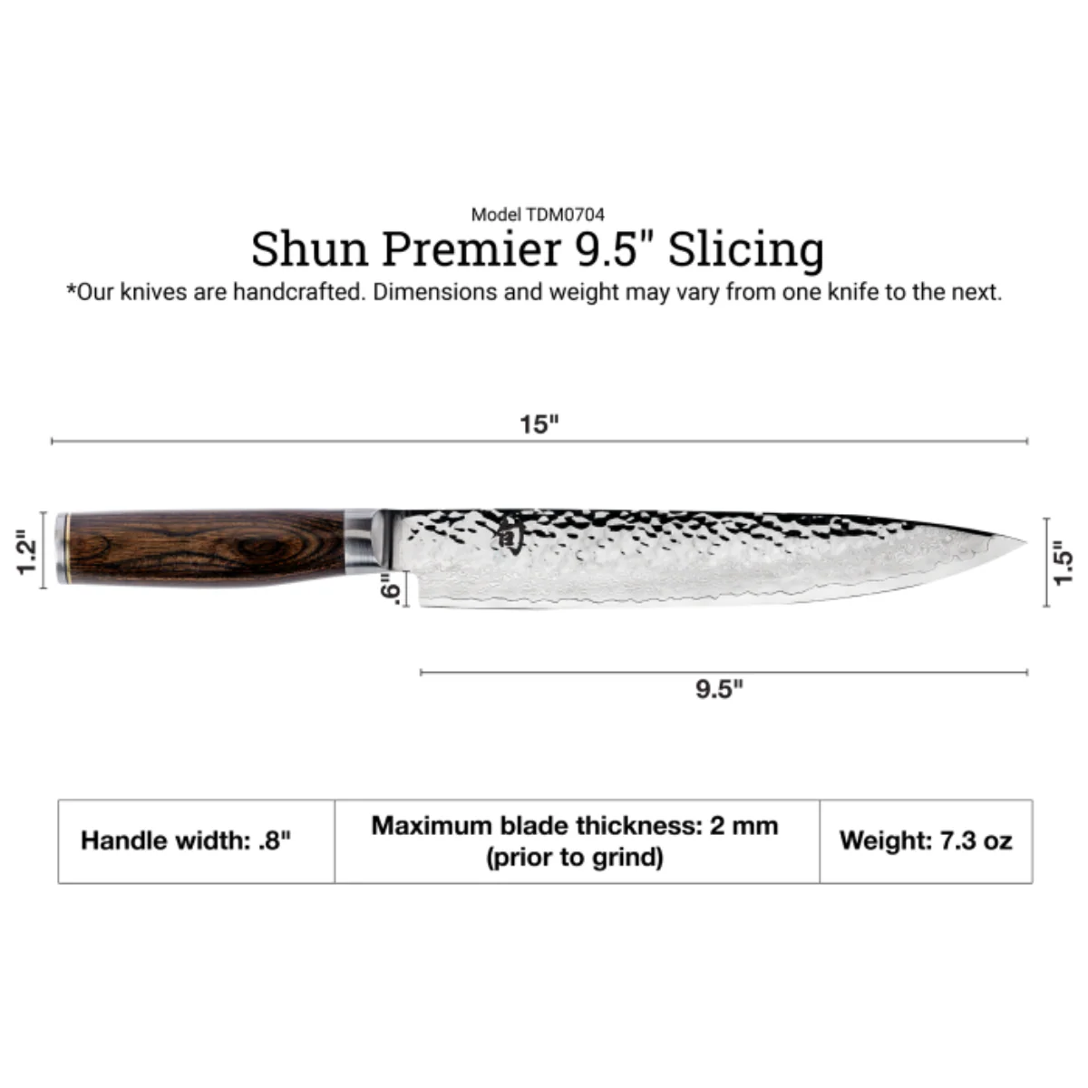 Kai Shun Premier Slicing Knife 9.5" Blade [TDM0704] - Image 3